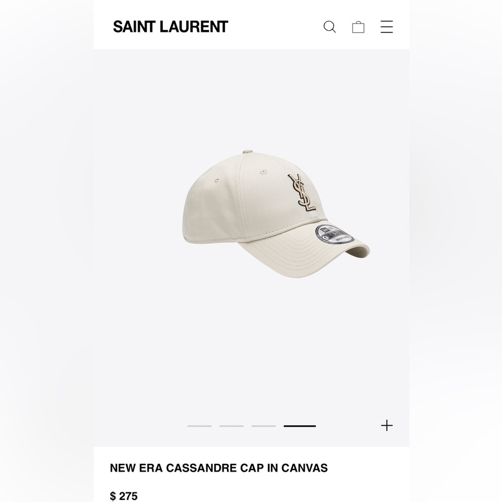 YSL New Era cap beige